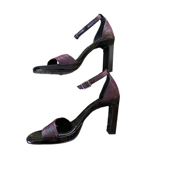 Vintage 80's Kenneth Cole Platform Ankle Strap Iridescent Leather NEW Italy 6 - Picture 7 of 11